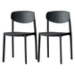 Plastic Contemporary Side Chair Open Back Indoor-Outdoor Chair Black 2 Piece Set Clearhalo 'Dining Chairs' 'Dining Tables & Seating' 'dining_chair' 'furn' 'furn_dining_chair' 'Furniture' 'furniture_dining_chair' 'Kitchen & Dining Furniture' 5019832