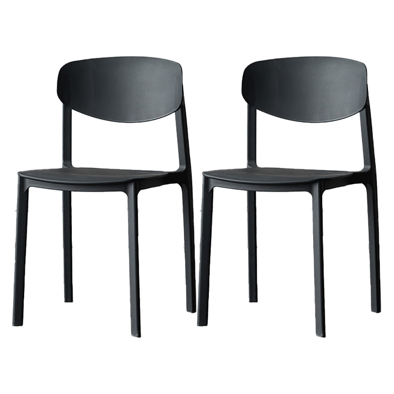 Plastic Contemporary Side Chair Open Back Indoor-Outdoor Chair Black 2 Piece Set Clearhalo 'Dining Chairs' 'Dining Tables & Seating' 'dining_chair' 'furn' 'furn_dining_chair' 'Furniture' 'furniture_dining_chair' 'Kitchen & Dining Furniture' 5019832