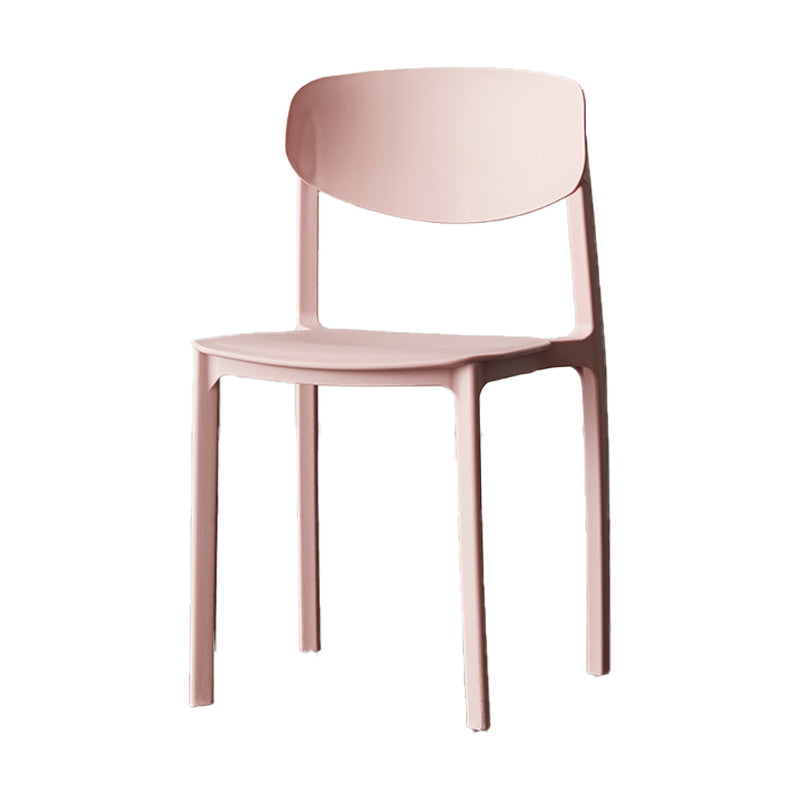 Plastic Contemporary Side Chair Open Back Indoor-Outdoor Chair Pink 1 Piece Clearhalo 'Dining Chairs' 'Dining Tables & Seating' 'dining_chair' 'furn' 'furn_dining_chair' 'Furniture' 'furniture_dining_chair' 'Kitchen & Dining Furniture' 5019834