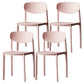 Plastic Contemporary Side Chair Open Back Indoor-Outdoor Chair Pink 4 Piece Set Clearhalo 'Dining Chairs' 'Dining Tables & Seating' 'dining_chair' 'furn' 'furn_dining_chair' 'Furniture' 'furniture_dining_chair' 'Kitchen & Dining Furniture' 5019836