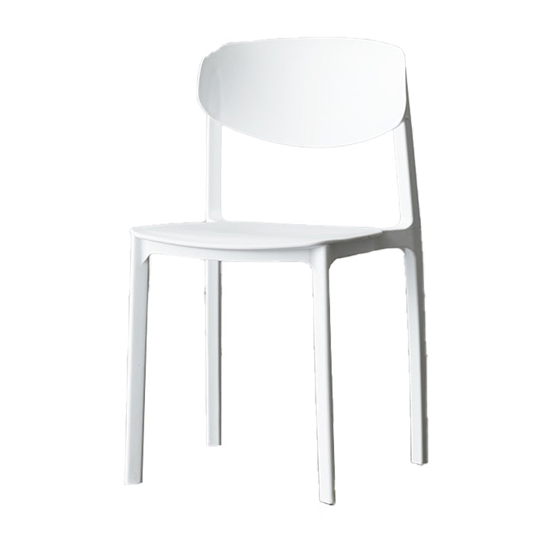 Plastic Contemporary Side Chair Open Back Indoor-Outdoor Chair White 1 Piece Clearhalo 'Dining Chairs' 'Dining Tables & Seating' 'dining_chair' 'furn' 'furn_dining_chair' 'Furniture' 'furniture_dining_chair' 'Kitchen & Dining Furniture' 5019837