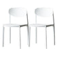 Plastic Contemporary Side Chair Open Back Indoor-Outdoor Chair White 2 Piece Set Clearhalo 'Dining Chairs' 'Dining Tables & Seating' 'dining_chair' 'furn' 'furn_dining_chair' 'Furniture' 'furniture_dining_chair' 'Kitchen & Dining Furniture' 5019838