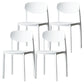 Plastic Contemporary Side Chair Open Back Indoor-Outdoor Chair White 4 Piece Set Clearhalo 'Dining Chairs' 'Dining Tables & Seating' 'dining_chair' 'furn' 'furn_dining_chair' 'Furniture' 'furniture_dining_chair' 'Kitchen & Dining Furniture' 5019839
