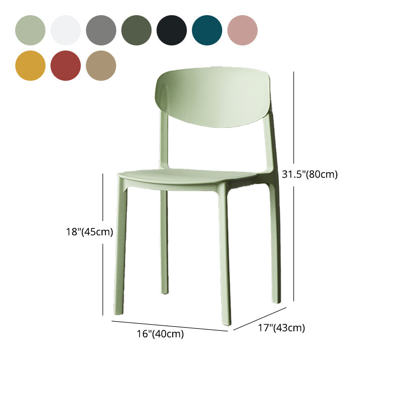 Plastic Contemporary Side Chair Open Back Indoor-Outdoor Chair Clearhalo 'Dining Chairs' 'Dining Tables & Seating' 'dining_chair' 'furn' 'furn_dining_chair' 'Furniture' 'furniture_dining_chair' 'Kitchen & Dining Furniture' 5019840