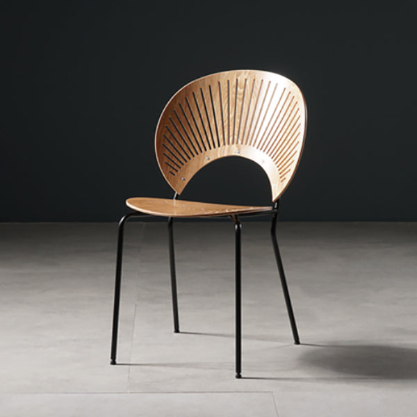 Wood Side Chair Contemporary Open Back Dining Chair for Indoor Natural Wood Black 1 Piece Clearhalo 'Dining Chairs' 'Dining Tables & Seating' 'dining_chair' 'furn' 'furn_dining_chair' 'Furniture' 'furniture_dining_chair' 'Kitchen & Dining Furniture' 5019842