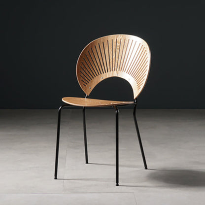 Wood Side Chair Contemporary Open Back Dining Chair for Indoor Natural Wood Black 1 Piece Clearhalo 'Dining Chairs' 'Dining Tables & Seating' 'dining_chair' 'furn' 'furn_dining_chair' 'Furniture' 'furniture_dining_chair' 'Kitchen & Dining Furniture' 5019842