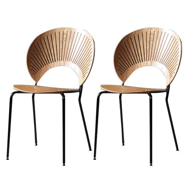 Wood Side Chair Contemporary Open Back Dining Chair for Indoor Natural Wood Black 2 Piece Set Clearhalo 'Dining Chairs' 'Dining Tables & Seating' 'dining_chair' 'furn' 'furn_dining_chair' 'Furniture' 'furniture_dining_chair' 'Kitchen & Dining Furniture' 5019843