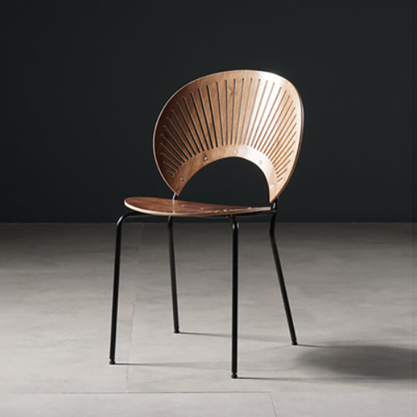 Wood Side Chair Contemporary Open Back Dining Chair for Indoor Brown-Black 1 Piece Clearhalo 'Dining Chairs' 'Dining Tables & Seating' 'dining_chair' 'furn' 'furn_dining_chair' 'Furniture' 'furniture_dining_chair' 'Kitchen & Dining Furniture' 5019847