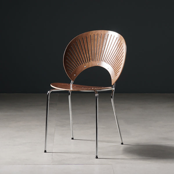 Wood Side Chair Contemporary Open Back Dining Chair for Indoor Silver Brown 1 Piece Clearhalo 'Dining Chairs' 'Dining Tables & Seating' 'dining_chair' 'furn' 'furn_dining_chair' 'Furniture' 'furniture_dining_chair' 'Kitchen & Dining Furniture' 5019853