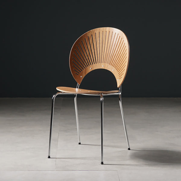 Wood Side Chair Contemporary Open Back Dining Chair for Indoor Wood-Silver 1 Piece Clearhalo 'Dining Chairs' 'Dining Tables & Seating' 'dining_chair' 'furn' 'furn_dining_chair' 'Furniture' 'furniture_dining_chair' 'Kitchen & Dining Furniture' 5019859