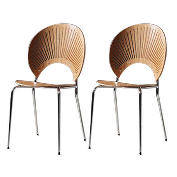 Wood Side Chair Contemporary Open Back Dining Chair for Indoor Wood-Silver 2 Piece Set Clearhalo 'Dining Chairs' 'Dining Tables & Seating' 'dining_chair' 'furn' 'furn_dining_chair' 'Furniture' 'furniture_dining_chair' 'Kitchen & Dining Furniture' 5019861