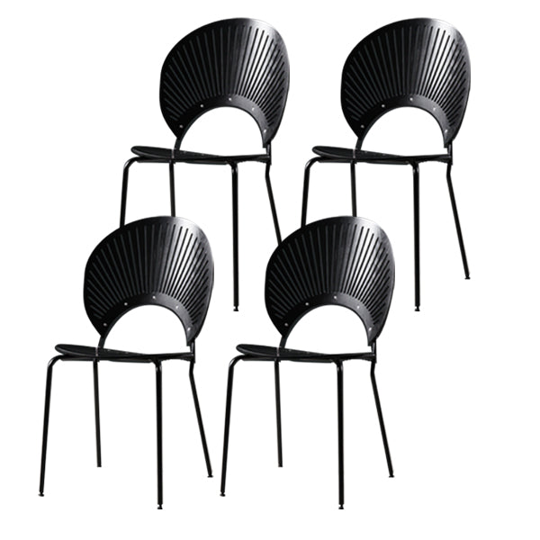 Wood Side Chair Contemporary Open Back Dining Chair for Indoor Black 4 Piece Set Clearhalo 'Dining Chairs' 'Dining Tables & Seating' 'dining_chair' 'furn' 'furn_dining_chair' 'Furniture' 'furniture_dining_chair' 'Kitchen & Dining Furniture' 5019869