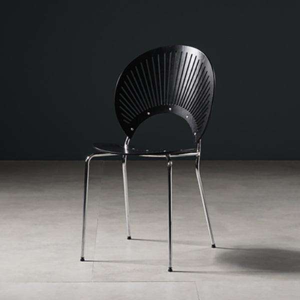 Wood Side Chair Contemporary Open Back Dining Chair for Indoor Black-Silver 1 Piece Clearhalo 'Dining Chairs' 'Dining Tables & Seating' 'dining_chair' 'furn' 'furn_dining_chair' 'Furniture' 'furniture_dining_chair' 'Kitchen & Dining Furniture' 5019870