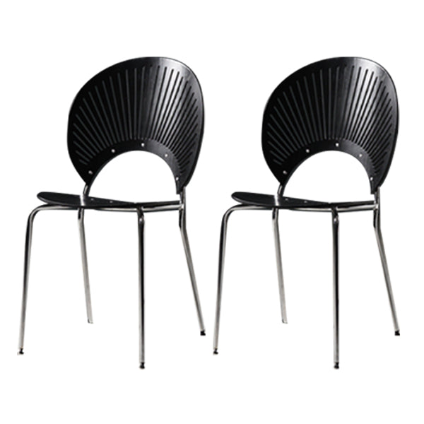 Wood Side Chair Contemporary Open Back Dining Chair for Indoor Black-Silver 2 Piece Set Clearhalo 'Dining Chairs' 'Dining Tables & Seating' 'dining_chair' 'furn' 'furn_dining_chair' 'Furniture' 'furniture_dining_chair' 'Kitchen & Dining Furniture' 5019871
