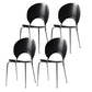 Wood Side Chair Contemporary Open Back Dining Chair for Indoor Black-Silver 4 Piece Set Clearhalo 'Dining Chairs' 'Dining Tables & Seating' 'dining_chair' 'furn' 'furn_dining_chair' 'Furniture' 'furniture_dining_chair' 'Kitchen & Dining Furniture' 5019872