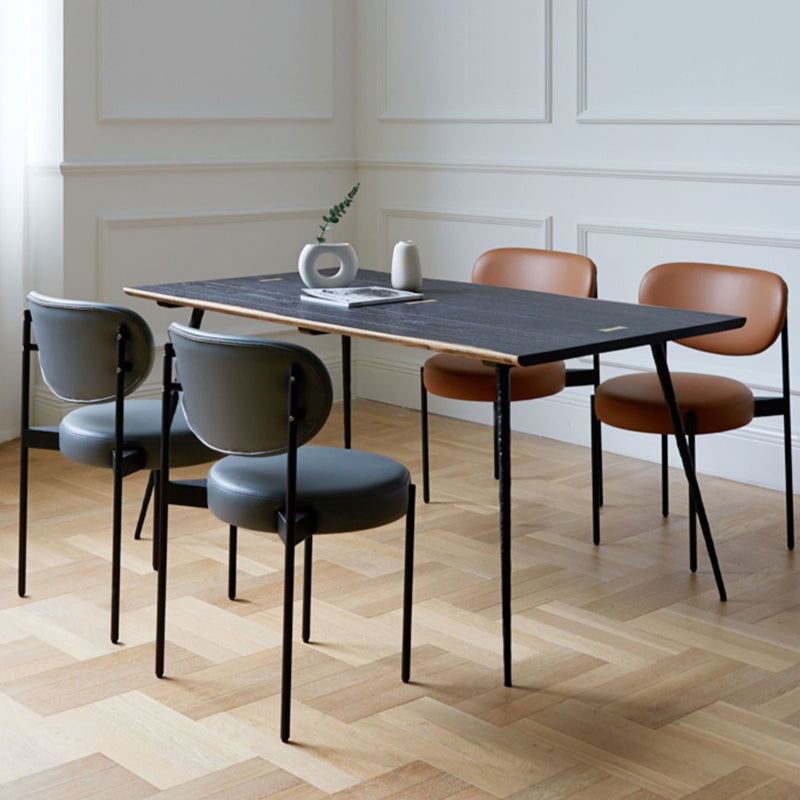 PU Leather Side Chair Modern Style Open Back Dining Side Chair for Indoor Clearhalo 'Dining Chairs' 'Dining Tables & Seating' 'dining_chair' 'furn' 'furn_dining_chair' 'Furniture' 'furniture_dining_chair' 'Kitchen & Dining Furniture' 5019874