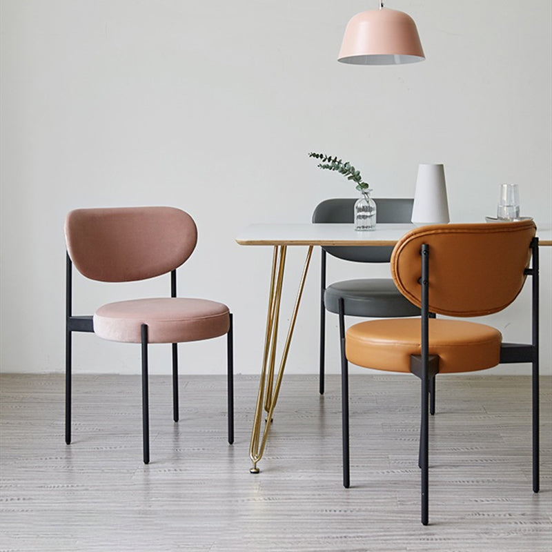 PU Leather Side Chair Modern Style Open Back Dining Side Chair for Indoor Clearhalo 'Dining Chairs' 'Dining Tables & Seating' 'dining_chair' 'furn' 'furn_dining_chair' 'Furniture' 'furniture_dining_chair' 'Kitchen & Dining Furniture' 5019876