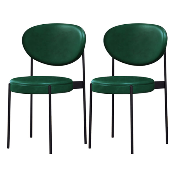 PU Leather Side Chair Modern Style Open Back Dining Side Chair for Indoor Green 2 Piece Set Clearhalo 'Dining Chairs' 'Dining Tables & Seating' 'dining_chair' 'furn' 'furn_dining_chair' 'Furniture' 'furniture_dining_chair' 'Kitchen & Dining Furniture' 5019877
