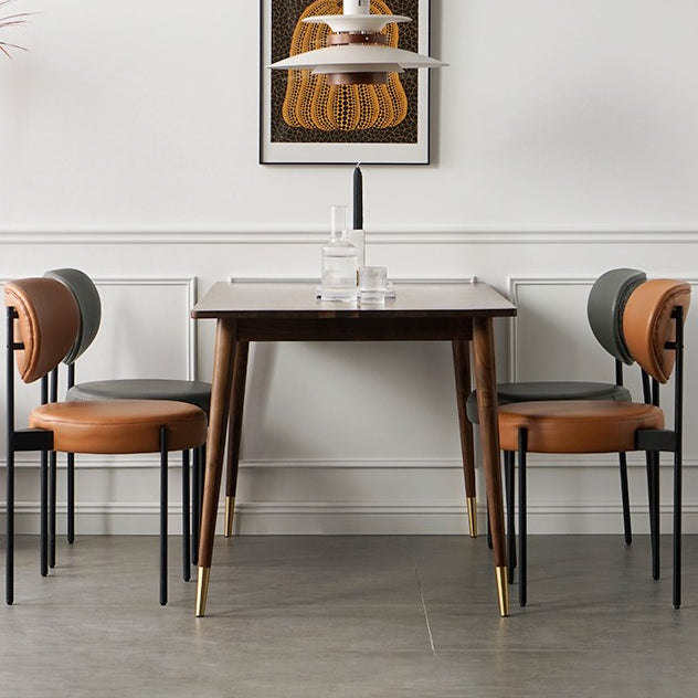 PU Leather Side Chair Modern Style Open Back Dining Side Chair for Indoor Clearhalo 'Dining Chairs' 'Dining Tables & Seating' 'dining_chair' 'furn' 'furn_dining_chair' 'Furniture' 'furniture_dining_chair' 'Kitchen & Dining Furniture' 5019878