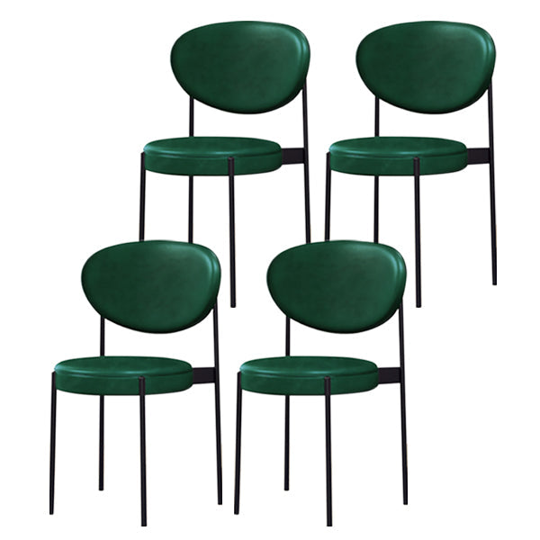 PU Leather Side Chair Modern Style Open Back Dining Side Chair for Indoor Green 4 Piece Set Clearhalo 'Dining Chairs' 'Dining Tables & Seating' 'dining_chair' 'furn' 'furn_dining_chair' 'Furniture' 'furniture_dining_chair' 'Kitchen & Dining Furniture' 5019879