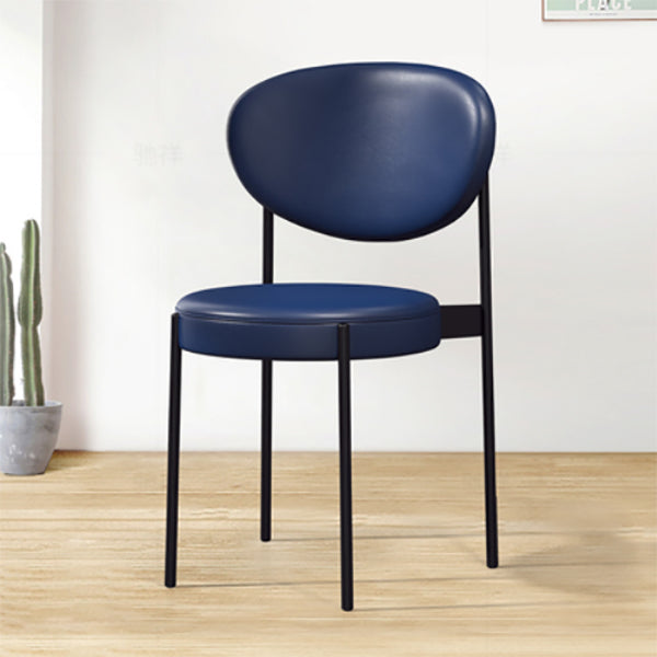 PU Leather Side Chair Modern Style Open Back Dining Side Chair for Indoor Blue 1 Piece Clearhalo 'Dining Chairs' 'Dining Tables & Seating' 'dining_chair' 'furn' 'furn_dining_chair' 'Furniture' 'furniture_dining_chair' 'Kitchen & Dining Furniture' 5019891