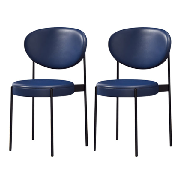 PU Leather Side Chair Modern Style Open Back Dining Side Chair for Indoor Blue 2 Piece Set Clearhalo 'Dining Chairs' 'Dining Tables & Seating' 'dining_chair' 'furn' 'furn_dining_chair' 'Furniture' 'furniture_dining_chair' 'Kitchen & Dining Furniture' 5019892