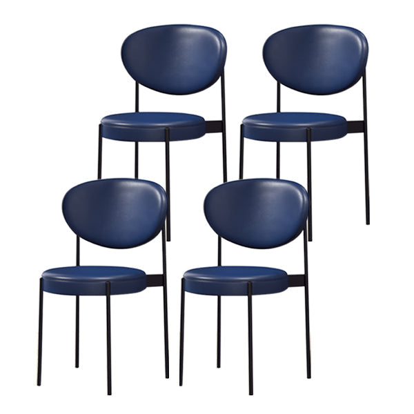 PU Leather Side Chair Modern Style Open Back Dining Side Chair for Indoor Blue 4 Piece Set Clearhalo 'Dining Chairs' 'Dining Tables & Seating' 'dining_chair' 'furn' 'furn_dining_chair' 'Furniture' 'furniture_dining_chair' 'Kitchen & Dining Furniture' 5019893