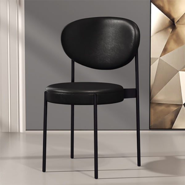 PU Leather Side Chair Modern Style Open Back Dining Side Chair for Indoor Black 1 Piece Clearhalo 'Dining Chairs' 'Dining Tables & Seating' 'dining_chair' 'furn' 'furn_dining_chair' 'Furniture' 'furniture_dining_chair' 'Kitchen & Dining Furniture' 5019897