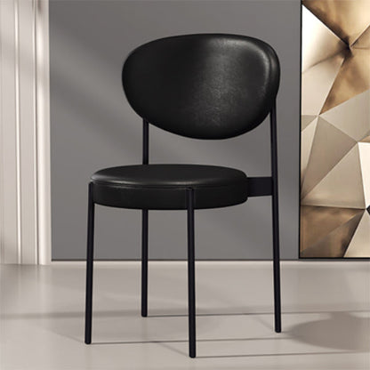 PU Leather Side Chair Modern Style Open Back Dining Side Chair for Indoor Black 1 Piece Clearhalo 'Dining Chairs' 'Dining Tables & Seating' 'dining_chair' 'furn' 'furn_dining_chair' 'Furniture' 'furniture_dining_chair' 'Kitchen & Dining Furniture' 5019897