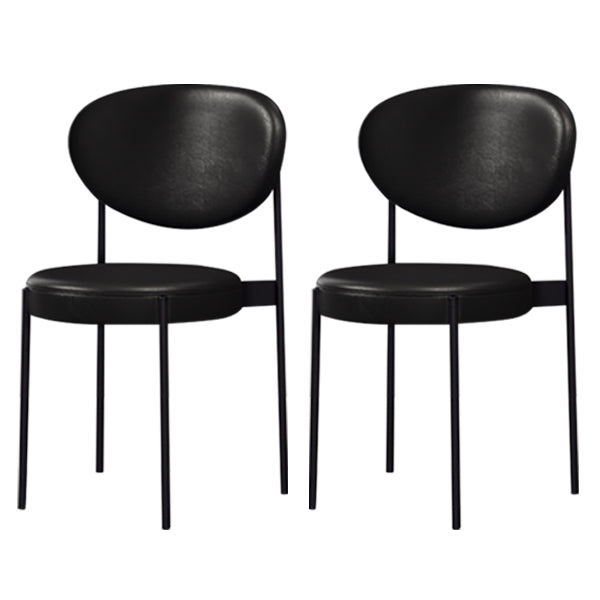 PU Leather Side Chair Modern Style Open Back Dining Side Chair for Indoor Black 2 Piece Set Clearhalo 'Dining Chairs' 'Dining Tables & Seating' 'dining_chair' 'furn' 'furn_dining_chair' 'Furniture' 'furniture_dining_chair' 'Kitchen & Dining Furniture' 5019898