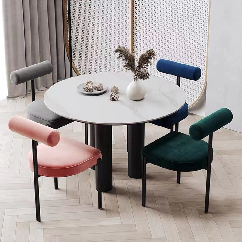 Glam Style Upholstered Dining Chair Open Back Dining Side Chair for Indoor Clearhalo 'Dining Chairs' 'Dining Tables & Seating' 'dining_chair' 'furn' 'furn_dining_chair' 'Furniture' 'furniture_dining_chair' 'Kitchen & Dining Furniture' 5019903