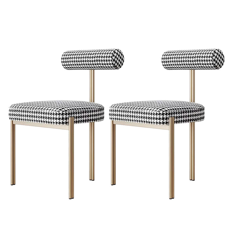 Glam Style Upholstered Dining Chair Open Back Dining Side Chair for Indoor Black-Gold 2 Piece Set Clearhalo 'Dining Chairs' 'Dining Tables & Seating' 'dining_chair' 'furn' 'furn_dining_chair' 'Furniture' 'furniture_dining_chair' 'Kitchen & Dining Furniture' 5019906