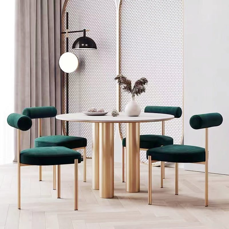 Glam Style Upholstered Dining Chair Open Back Dining Side Chair for Indoor Clearhalo 'Dining Chairs' 'Dining Tables & Seating' 'dining_chair' 'furn' 'furn_dining_chair' 'Furniture' 'furniture_dining_chair' 'Kitchen & Dining Furniture' 5019907