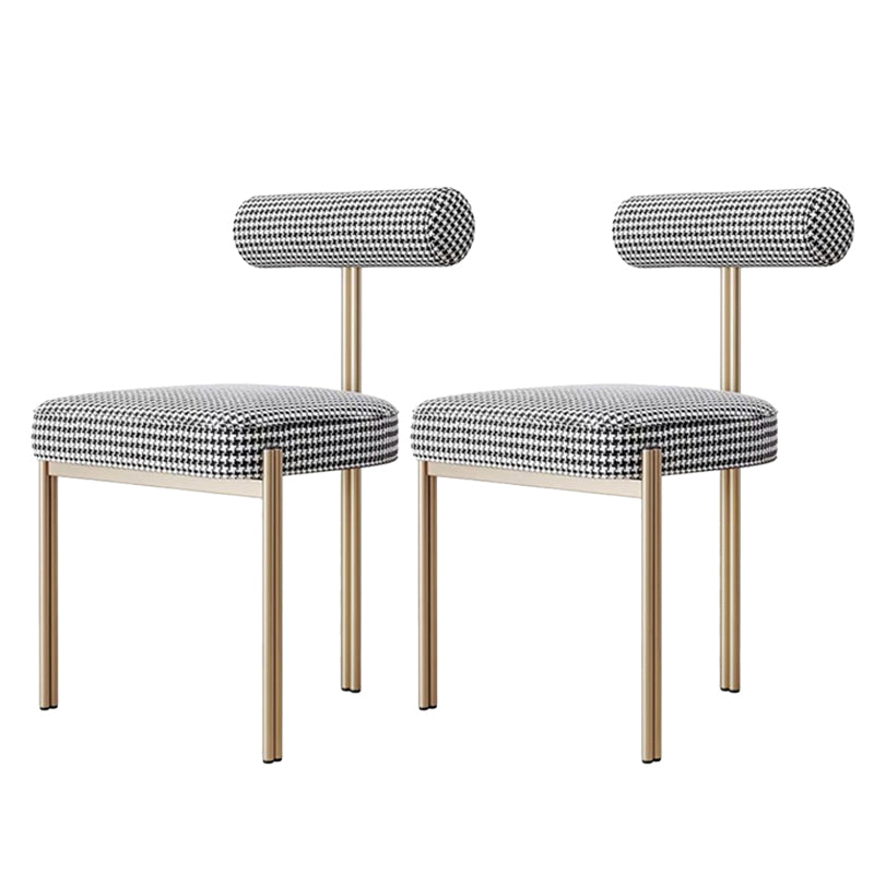 Glam Style Upholstered Dining Chair Open Back Dining Side Chair for Indoor Gold-Black 2 Piece Set Clearhalo 'Dining Chairs' 'Dining Tables & Seating' 'dining_chair' 'furn' 'furn_dining_chair' 'Furniture' 'furniture_dining_chair' 'Kitchen & Dining Furniture' 5019911