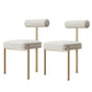 Glam Style Upholstered Dining Chair Open Back Dining Side Chair for Indoor White-Yellow 2 Piece Set Clearhalo 'Dining Chairs' 'Dining Tables & Seating' 'dining_chair' 'furn' 'furn_dining_chair' 'Furniture' 'furniture_dining_chair' 'Kitchen & Dining Furniture' 5019925