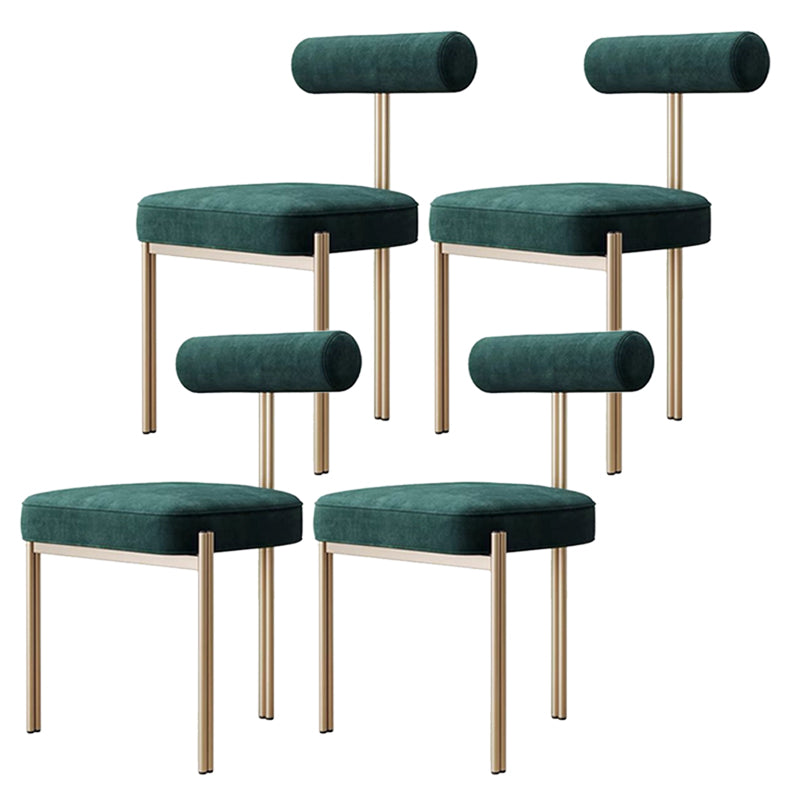 Glam Style Upholstered Dining Chair Open Back Dining Side Chair for Indoor Green Gold 4 Piece Set Clearhalo 'Dining Chairs' 'Dining Tables & Seating' 'dining_chair' 'furn' 'furn_dining_chair' 'Furniture' 'furniture_dining_chair' 'Kitchen & Dining Furniture' 5019929