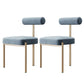 Glam Style Upholstered Dining Chair Open Back Dining Side Chair for Indoor Blue 2 Piece Set Clearhalo 'Dining Chairs' 'Dining Tables & Seating' 'dining_chair' 'furn' 'furn_dining_chair' 'Furniture' 'furniture_dining_chair' 'Kitchen & Dining Furniture' 5019934
