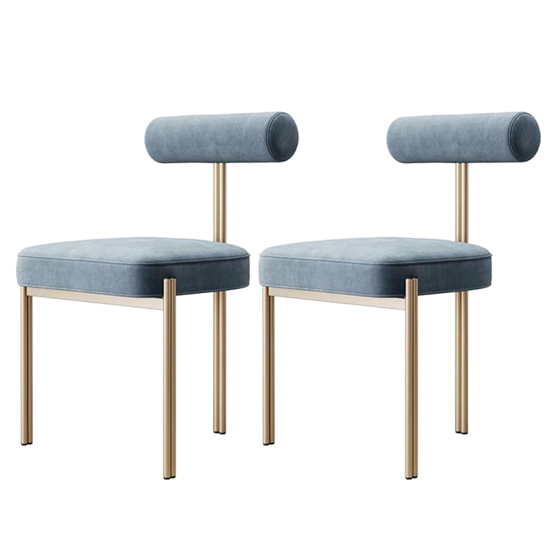 Glam Style Upholstered Dining Chair Open Back Dining Side Chair for Indoor Blue 2 Piece Set Clearhalo 'Dining Chairs' 'Dining Tables & Seating' 'dining_chair' 'furn' 'furn_dining_chair' 'Furniture' 'furniture_dining_chair' 'Kitchen & Dining Furniture' 5019934