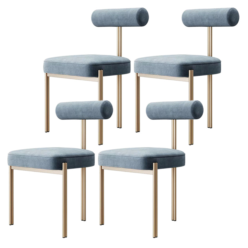 Glam Style Upholstered Dining Chair Open Back Dining Side Chair for Indoor Blue 4 Piece Set Clearhalo 'Dining Chairs' 'Dining Tables & Seating' 'dining_chair' 'furn' 'furn_dining_chair' 'Furniture' 'furniture_dining_chair' 'Kitchen & Dining Furniture' 5019935