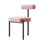 Glam Style Upholstered Dining Chair Open Back Dining Side Chair for Indoor Pink Black 1 Piece Clearhalo 'Dining Chairs' 'Dining Tables & Seating' 'dining_chair' 'furn' 'furn_dining_chair' 'Furniture' 'furniture_dining_chair' 'Kitchen & Dining Furniture' 5019942
