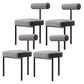 Glam Style Upholstered Dining Chair Open Back Dining Side Chair for Indoor Black-Gray 4 Piece Set Clearhalo 'Dining Chairs' 'Dining Tables & Seating' 'dining_chair' 'furn' 'furn_dining_chair' 'Furniture' 'furniture_dining_chair' 'Kitchen & Dining Furniture' 5019950