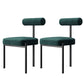 Glam Style Upholstered Dining Chair Open Back Dining Side Chair for Indoor Green-Black 2 Piece Set Clearhalo 'Dining Chairs' 'Dining Tables & Seating' 'dining_chair' 'furn' 'furn_dining_chair' 'Furniture' 'furniture_dining_chair' 'Kitchen & Dining Furniture' 5019952