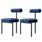 Glam Style Upholstered Dining Chair Open Back Dining Side Chair for Indoor Blue-Black 2 Piece Set Clearhalo 'Dining Chairs' 'Dining Tables & Seating' 'dining_chair' 'furn' 'furn_dining_chair' 'Furniture' 'furniture_dining_chair' 'Kitchen & Dining Furniture' 5019955