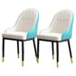 Armless Dining Chairs Nordic Faux Leather Side Chairs for Dining Room White-Blue 2 Piece Set Clearhalo 'Dining Chairs' 'Dining Tables & Seating' 'dining_chair' 'furn' 'furn_dining_chair' 'Furniture' 'furniture_dining_chair' 'Kitchen & Dining Furniture' 5019972