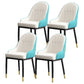 Armless Dining Chairs Nordic Faux Leather Side Chairs for Dining Room White-Blue 4 Piece Set Clearhalo 'Dining Chairs' 'Dining Tables & Seating' 'dining_chair' 'furn' 'furn_dining_chair' 'Furniture' 'furniture_dining_chair' 'Kitchen & Dining Furniture' 5019974