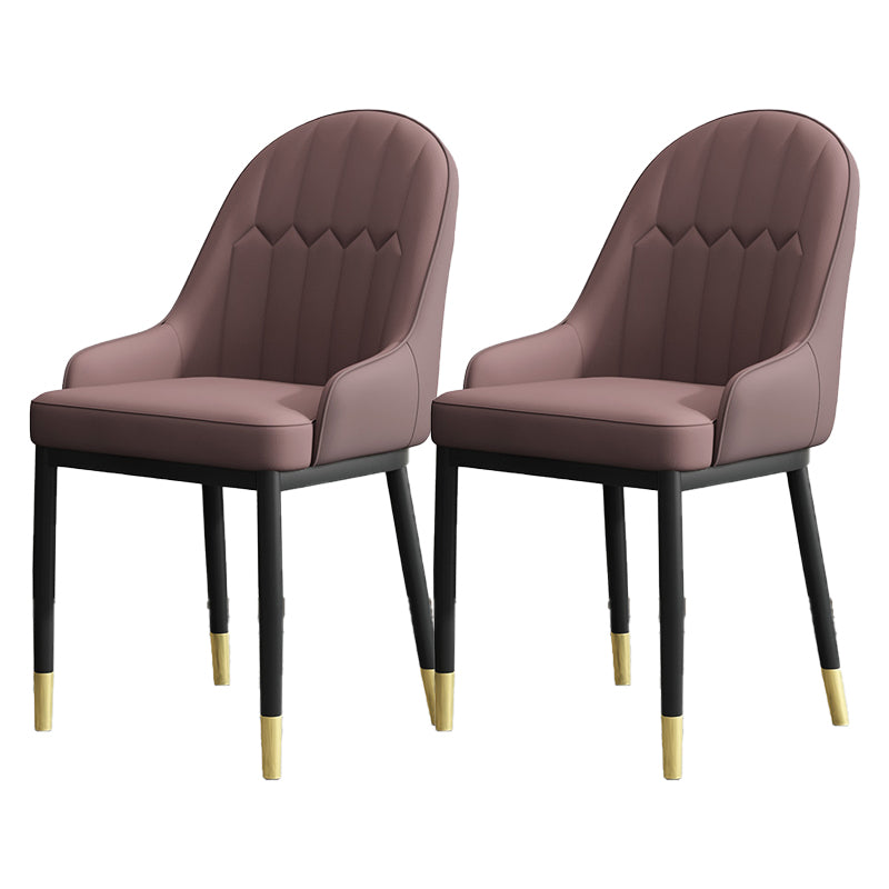 Armless Dining Chairs Nordic Faux Leather Side Chairs for Dining Room Coffee 2 Piece Set Clearhalo 'Dining Chairs' 'Dining Tables & Seating' 'dining_chair' 'furn' 'furn_dining_chair' 'Furniture' 'furniture_dining_chair' 'Kitchen & Dining Furniture' 5019990