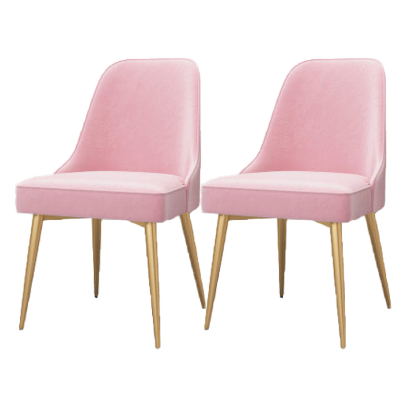 Glam Style Dining Room Chair Upholstered Dining Side Chair for Indoor Pink Gold 2 Piece Set Clearhalo 'Dining Chairs' 'Dining Tables & Seating' 'dining_chair' 'furn' 'furn_dining_chair' 'Furniture' 'furniture_dining_chair' 'Kitchen & Dining Furniture' 5019996