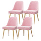 Glam Style Dining Room Chair Upholstered Dining Side Chair for Indoor Pink Gold 4 Piece Set Clearhalo 'Dining Chairs' 'Dining Tables & Seating' 'dining_chair' 'furn' 'furn_dining_chair' 'Furniture' 'furniture_dining_chair' 'Kitchen & Dining Furniture' 5019997