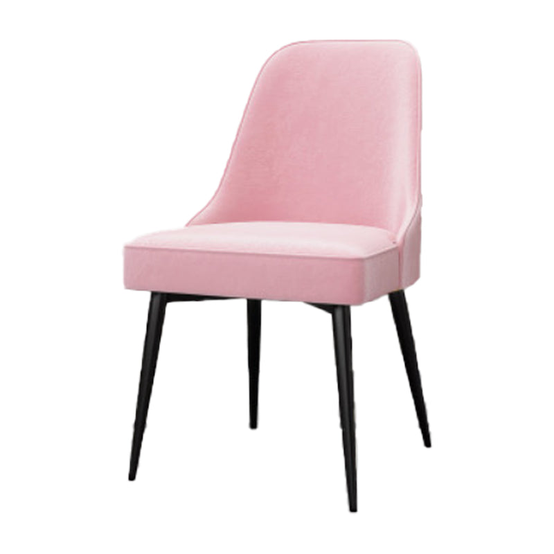 Glam Style Dining Room Chair Upholstered Dining Side Chair for Indoor Pink Black 1 Piece Clearhalo 'Dining Chairs' 'Dining Tables & Seating' 'dining_chair' 'furn' 'furn_dining_chair' 'Furniture' 'furniture_dining_chair' 'Kitchen & Dining Furniture' 5020000