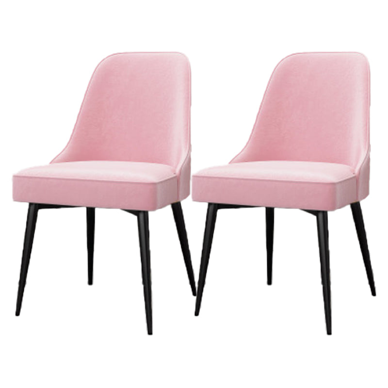 Glam Style Dining Room Chair Upholstered Dining Side Chair for Indoor Pink Black 2 Piece Set Clearhalo 'Dining Chairs' 'Dining Tables & Seating' 'dining_chair' 'furn' 'furn_dining_chair' 'Furniture' 'furniture_dining_chair' 'Kitchen & Dining Furniture' 5020001